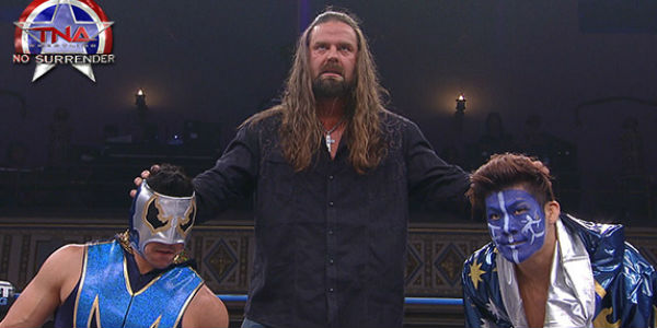 TNA's James Storm forming the Revolution with the Great Sanada and Manik at his side